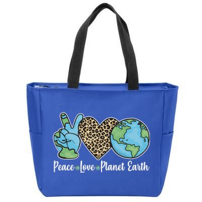 Peace Love Planet Earth Celebrate Earth Day Zip Tote Bag