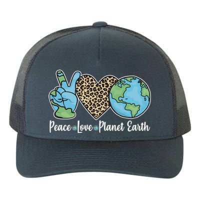 Peace Love Planet Earth Celebrate Earth Day Yupoong Adult 5-Panel Trucker Hat