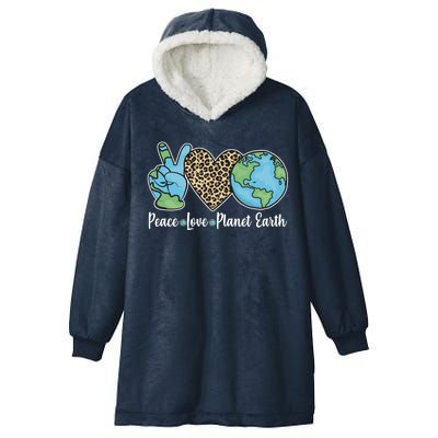 Peace Love Planet Earth Celebrate Earth Day Hooded Wearable Blanket