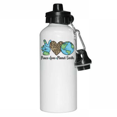 Peace Love Planet Earth Celebrate Earth Day Aluminum Water Bottle