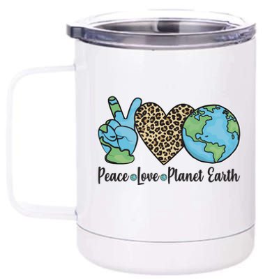 Peace Love Planet Earth Celebrate Earth Day 12 oz Stainless Steel Tumbler Cup