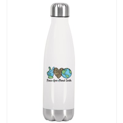 Peace Love Planet Earth Celebrate Earth Day Stainless Steel Insulated Water Bottle