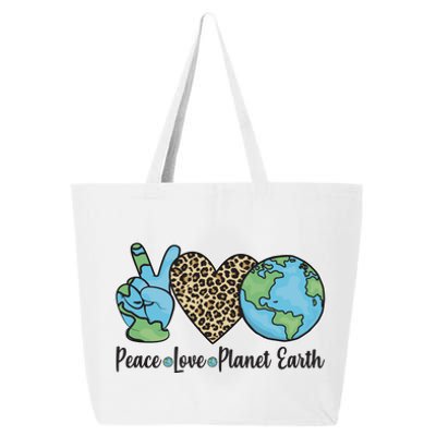 Peace Love Planet Earth Celebrate Earth Day 25L Jumbo Tote