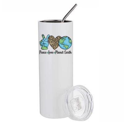 Peace Love Planet Earth Celebrate Earth Day Stainless Steel Tumbler