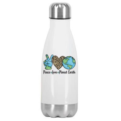 Peace Love Planet Earth Celebrate Earth Day Stainless Steel Insulated Water Bottle