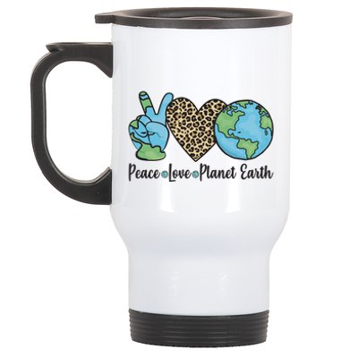 Peace Love Planet Earth Celebrate Earth Day Stainless Steel Travel Mug