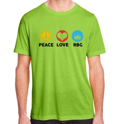 Peace Love RBG Ruth Bader Ginsburg Tribute Adult ChromaSoft Performance T-Shirt