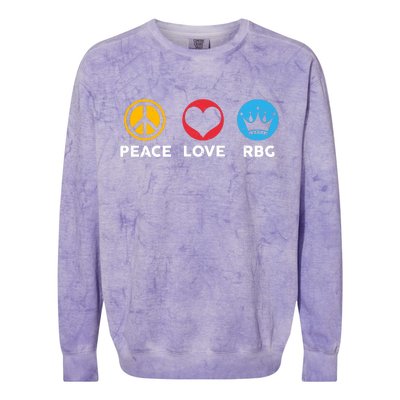 Peace Love RBG Ruth Bader Ginsburg Tribute Colorblast Crewneck Sweatshirt