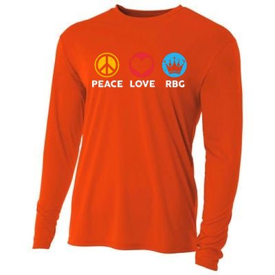 Peace Love RBG Ruth Bader Ginsburg Tribute Cooling Performance Long Sleeve Crew