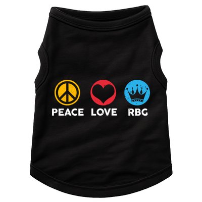 Peace Love RBG Ruth Bader Ginsburg Tribute Doggie Tank