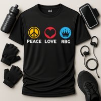 Peace Love RBG Ruth Bader Ginsburg Tribute Cooling Performance Crew T-Shirt