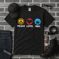 Peace Love RBG Ruth Bader Ginsburg Tribute Tall T-Shirt