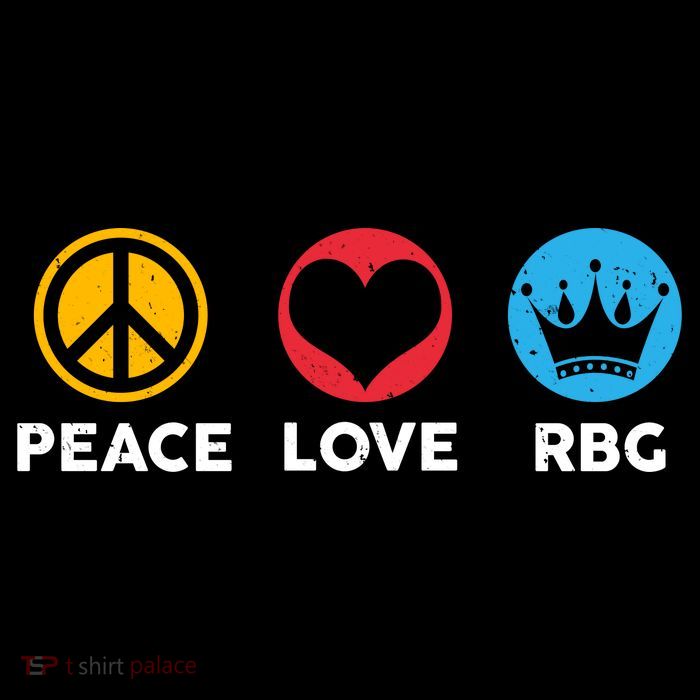 Peace Love RBG Ruth Bader Ginsburg Tribute Tall T-Shirt