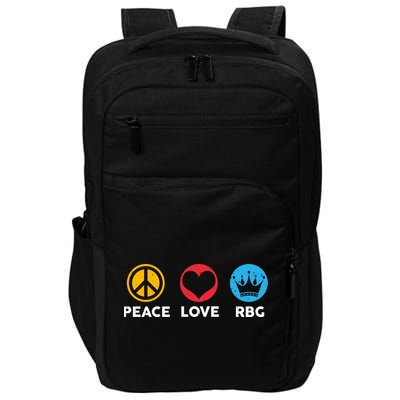 Peace Love RBG Ruth Bader Ginsburg Tribute Impact Tech Backpack