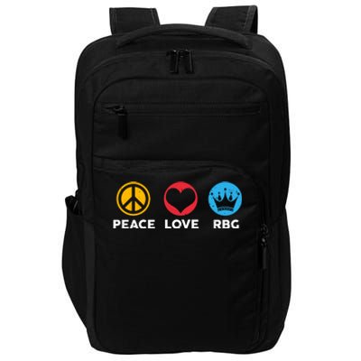 Peace Love RBG Ruth Bader Ginsburg Tribute Impact Tech Backpack