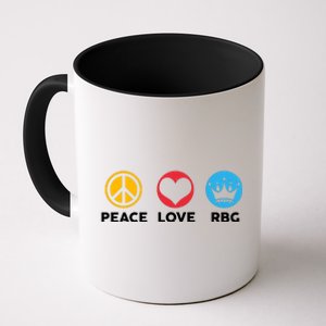 Peace Love RBG Ruth Bader Ginsburg Tribute Coffee Mug