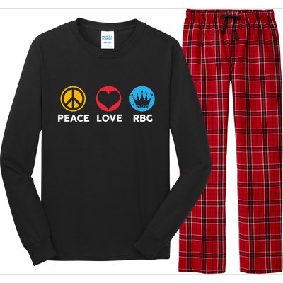 Peace Love RBG Ruth Bader Ginsburg Tribute Long Sleeve Pajama Set