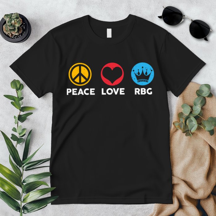 Peace Love RBG Ruth Bader Ginsburg Tribute Premium T-Shirt