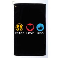 Peace Love RBG Ruth Bader Ginsburg Tribute Golf Towel