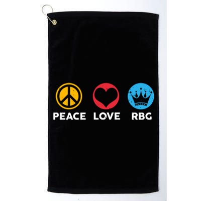 Peace Love RBG Ruth Bader Ginsburg Tribute Platinum Collection Golf Towel