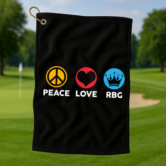 Peace Love RBG Ruth Bader Ginsburg Tribute Golf Towel