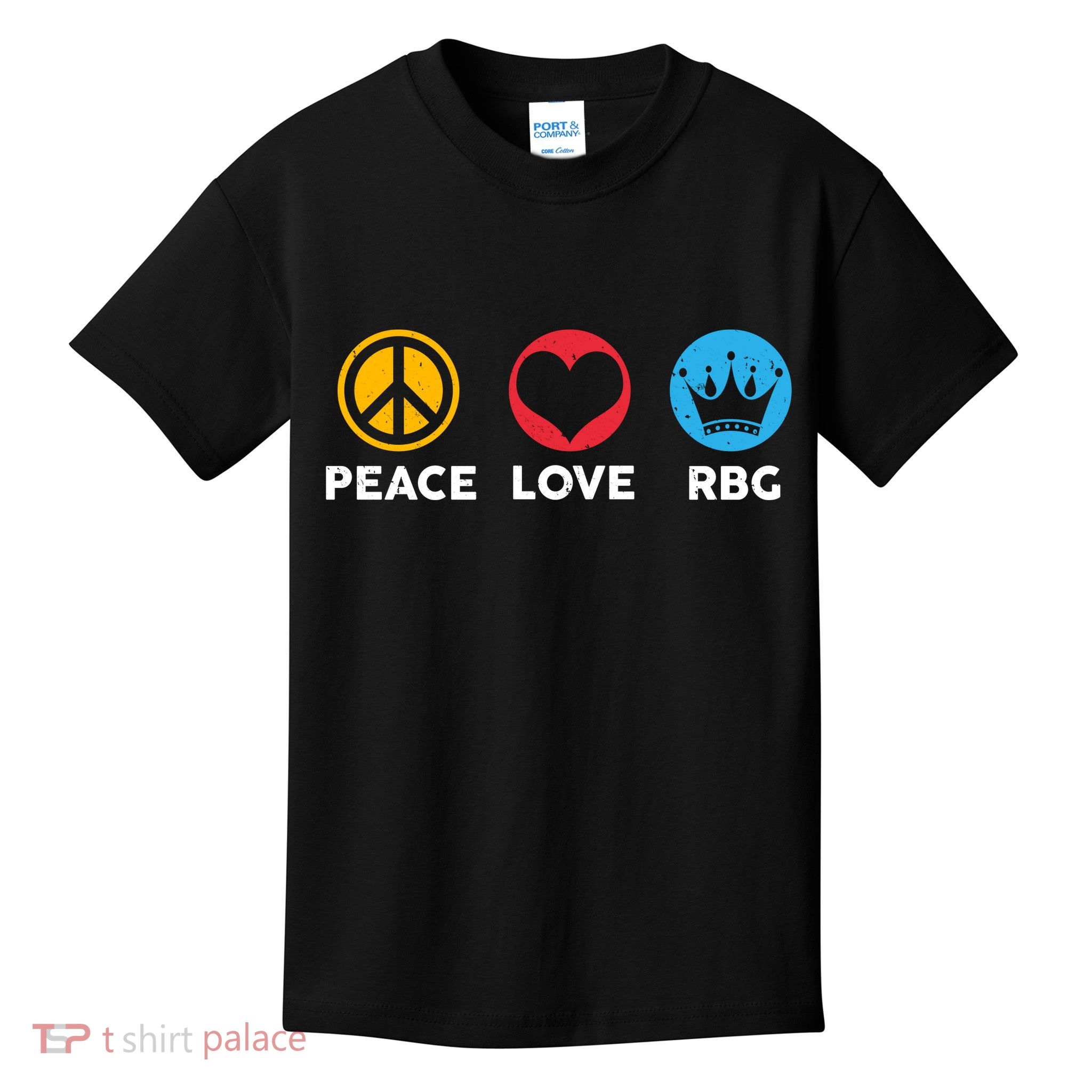 Peace Love RBG Ruth Bader Ginsburg Tribute Kids T-Shirt
