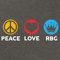 Peace Love RBG Ruth Bader Ginsburg Tribute Cotton Canvas Backpack