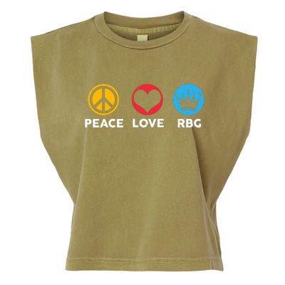 Peace Love RBG Ruth Bader Ginsburg Tribute Garment-Dyed Women's Muscle Tee