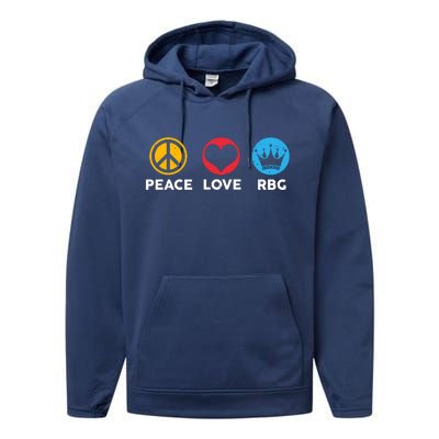 Peace Love RBG Ruth Bader Ginsburg Tribute Performance Fleece Hoodie