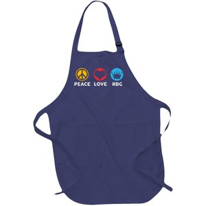 Peace Love RBG Ruth Bader Ginsburg Tribute Full-Length Apron With Pockets