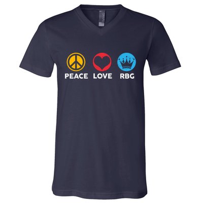 Peace Love RBG Ruth Bader Ginsburg Tribute V-Neck T-Shirt