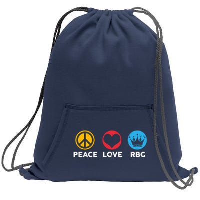 Peace Love RBG Ruth Bader Ginsburg Tribute Sweatshirt Cinch Pack Bag