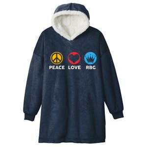 Peace Love RBG Ruth Bader Ginsburg Tribute Hooded Wearable Blanket