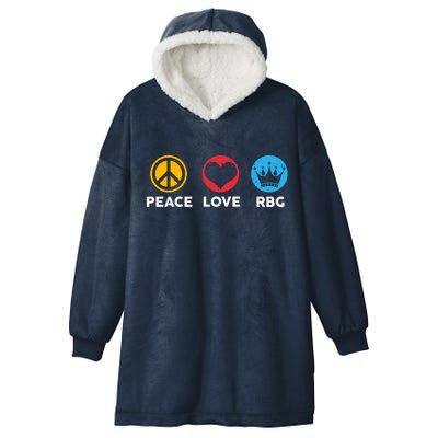 Peace Love RBG Ruth Bader Ginsburg Tribute Hooded Wearable Blanket