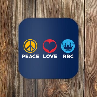 Peace Love RBG Ruth Bader Ginsburg Tribute Coaster