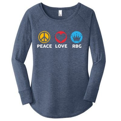 Peace Love RBG Ruth Bader Ginsburg Tribute Women's Perfect Tri Tunic Long Sleeve Shirt