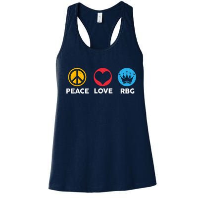 Peace Love RBG Ruth Bader Ginsburg Tribute Women's Racerback Tank