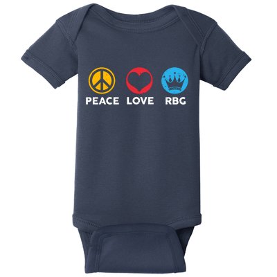 Peace Love RBG Ruth Bader Ginsburg Tribute Baby Bodysuit