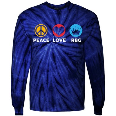 Peace Love RBG Ruth Bader Ginsburg Tribute Tie-Dye Long Sleeve Shirt