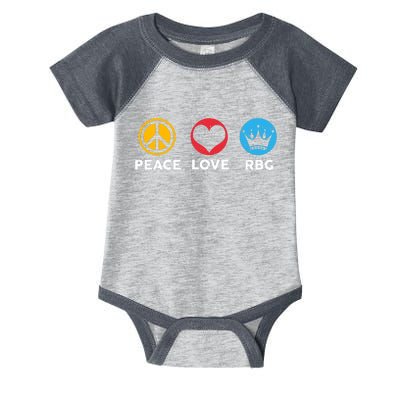 Peace Love RBG Ruth Bader Ginsburg Tribute Infant Baby Jersey Bodysuit