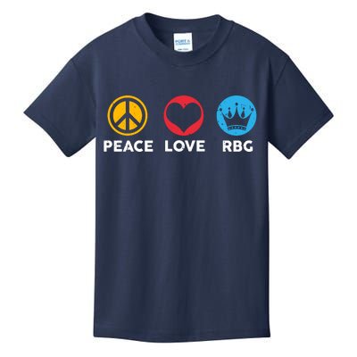 Peace Love RBG Ruth Bader Ginsburg Tribute Kids T-Shirt