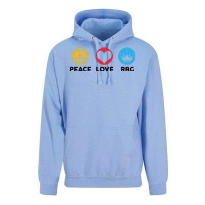 Peace Love RBG Ruth Bader Ginsburg Tribute Unisex Surf Hoodie