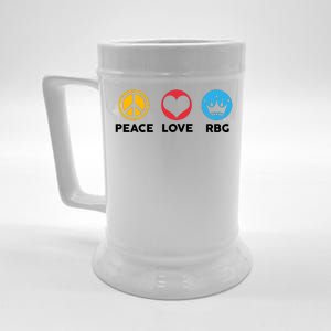 Peace Love RBG Ruth Bader Ginsburg Tribute Beer Stein