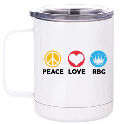 Peace Love RBG Ruth Bader Ginsburg Tribute 12 oz Stainless Steel Tumbler Cup