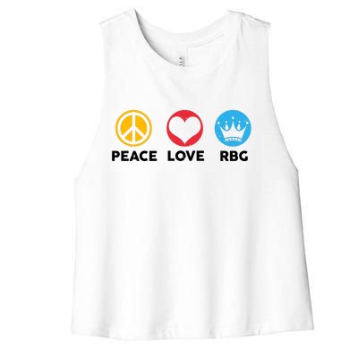 Peace Love RBG Ruth Bader Ginsburg Tribute Women's Racerback Cropped Tank