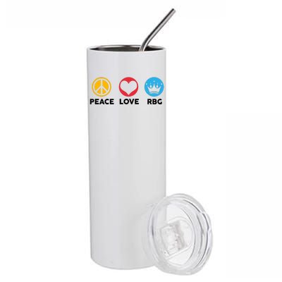 Peace Love RBG Ruth Bader Ginsburg Tribute Stainless Steel Tumbler