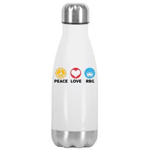 Peace Love RBG Ruth Bader Ginsburg Tribute Stainless Steel Insulated Water Bottle