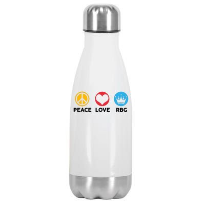 Peace Love RBG Ruth Bader Ginsburg Tribute Stainless Steel Insulated Water Bottle