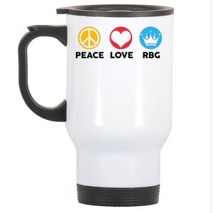 Peace Love RBG Ruth Bader Ginsburg Tribute Stainless Steel Travel Mug