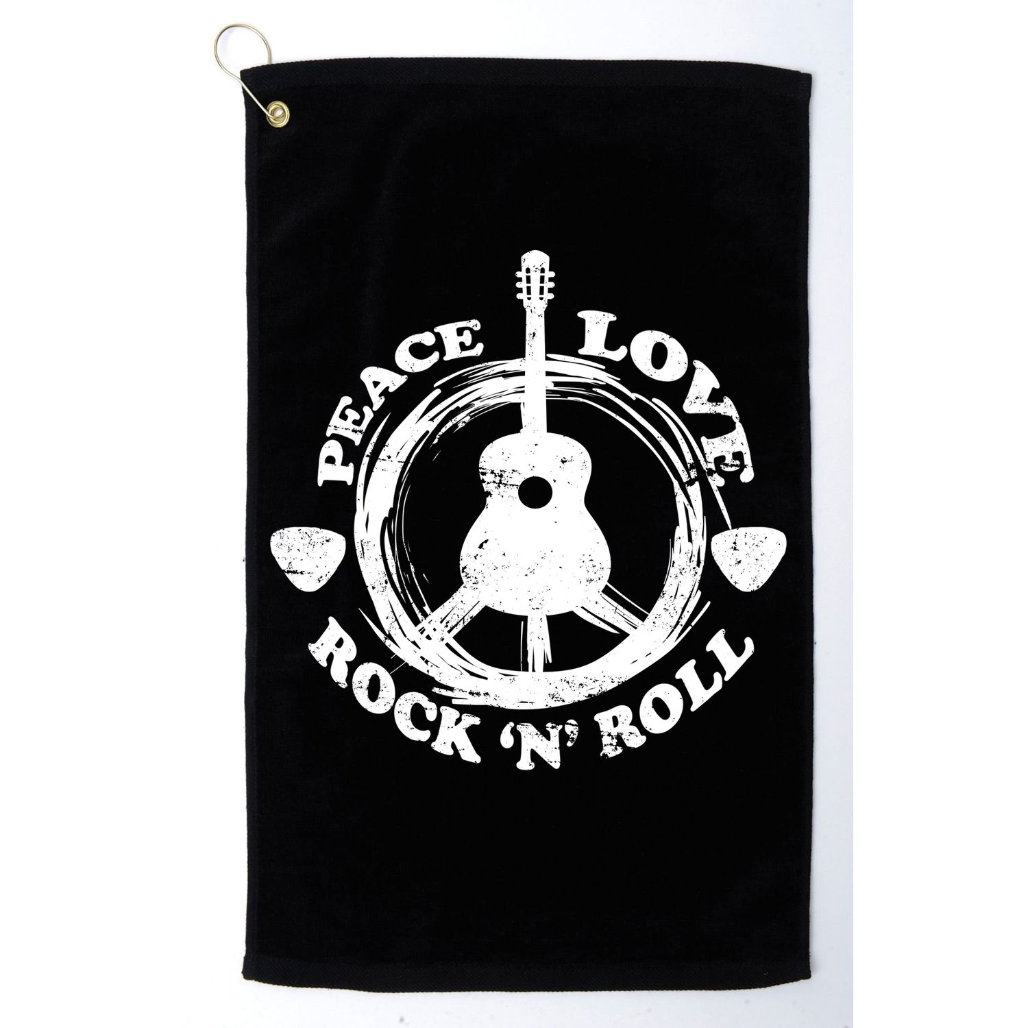 Peace Love Rock 'N' Roll Golf Towel